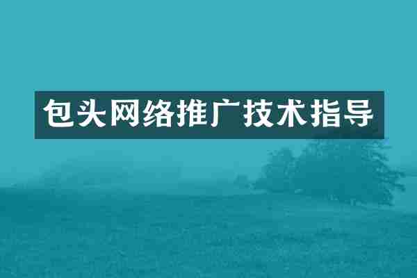 包头网络推广技术指导