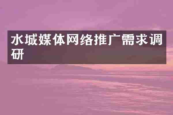 水城媒体网络推广需求调研