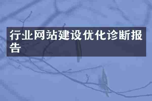 行业网站建设优化诊断报告
