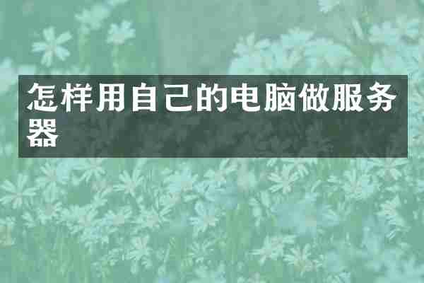 怎样用自己的电脑做服务器