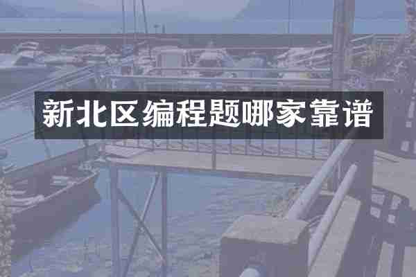 新北区编程题哪家靠谱