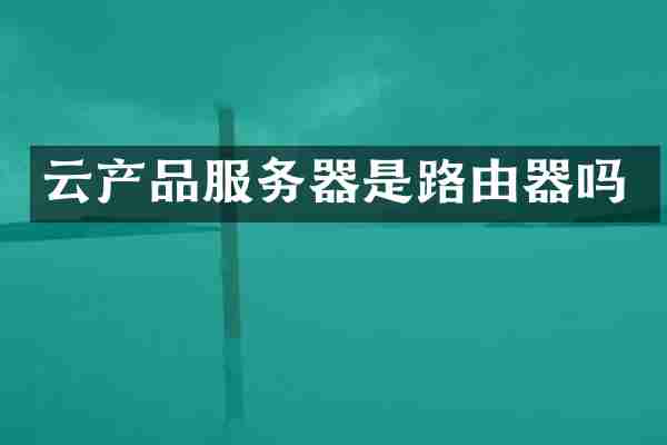 云产品服务器是路由器吗
