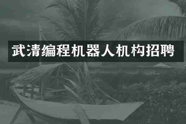 武清编程机器人机构招聘