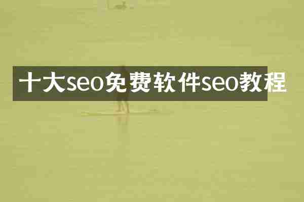十大seo免费软件seo教程