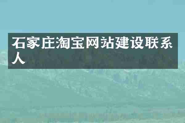 石家庄淘宝网站建设联系人