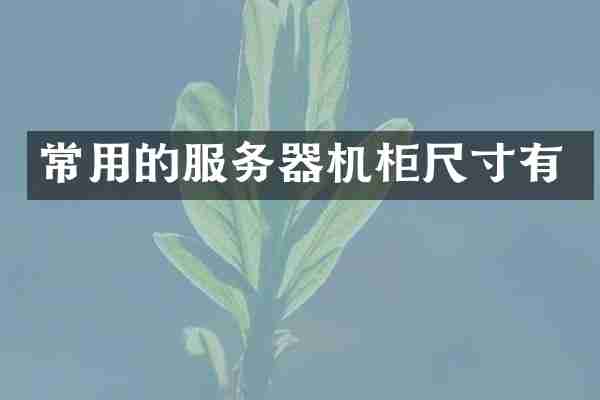 常用的服务器机柜尺寸有
