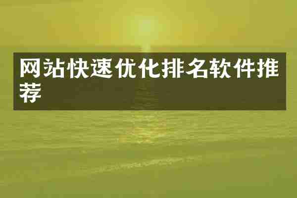 网站快速优化排名软件推荐