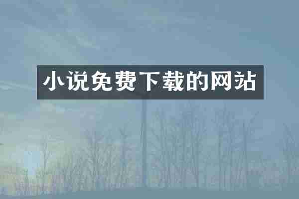 小说免费下载的网站