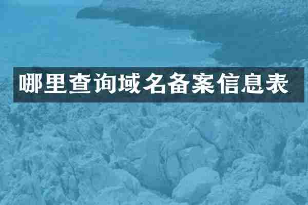 哪里查询域名备案信息表