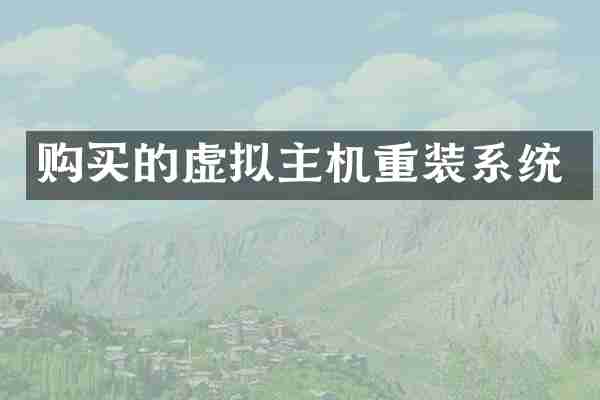 购买的虚拟主机重装系统