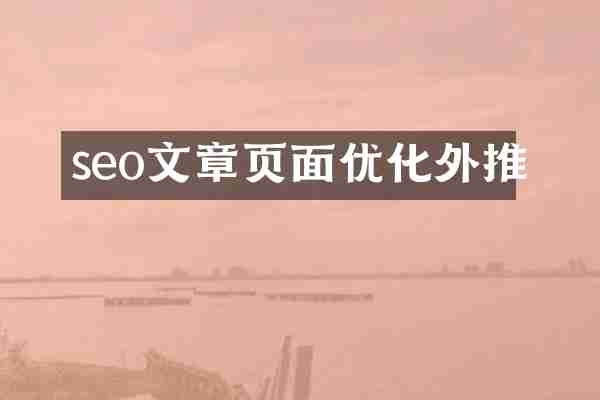 seo文章页面优化外推