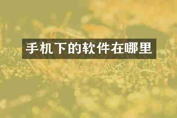 手机下的软件在哪里