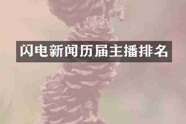 闪电新闻历届主播排名