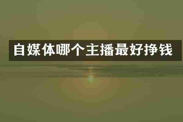 自媒体哪个主播最好挣钱