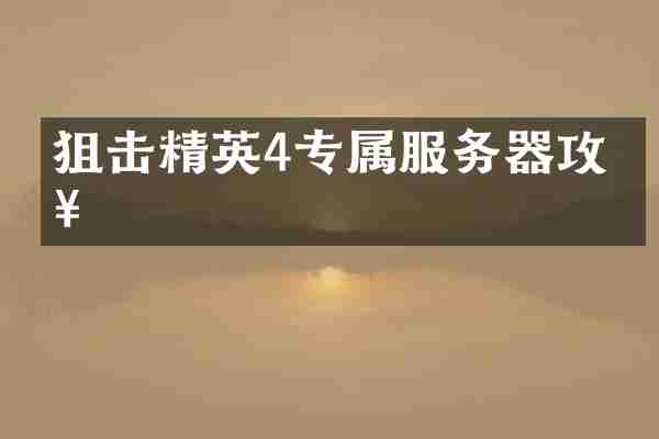 狙击精英4专属服务器攻略