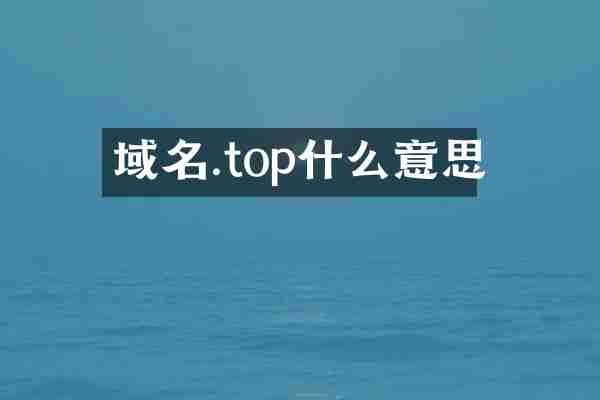 域名.top什么意思
