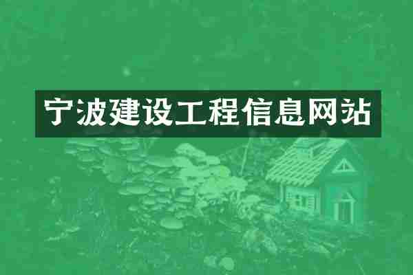 宁波建设工程信息网站