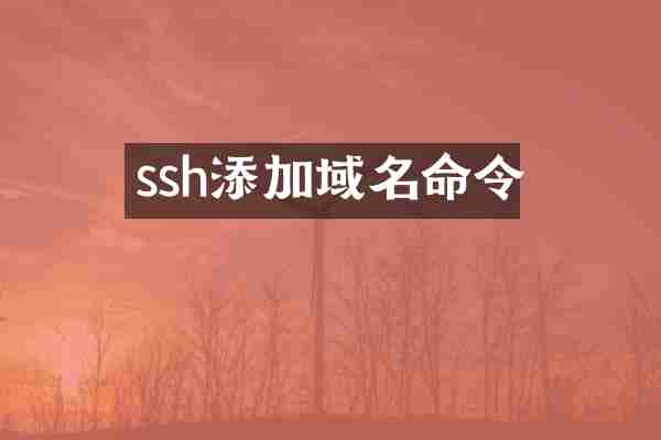 ssh添加域名命令