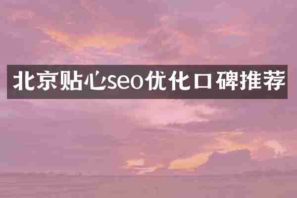 北京贴心seo优化口碑推荐