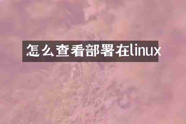 怎么查看部署在linux