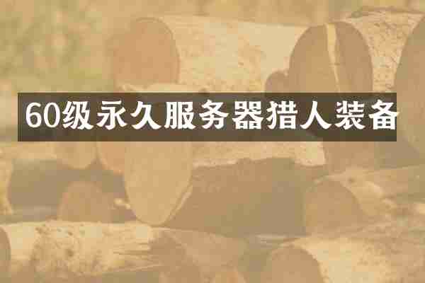 60级永久服务器猎人装备