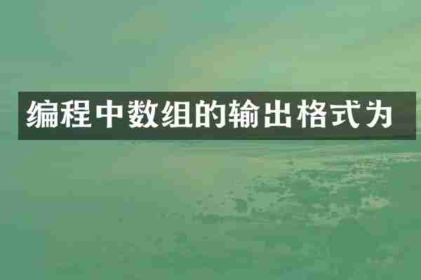 编程中数组的输出格式为