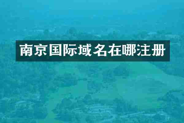 南京国际域名在哪注册