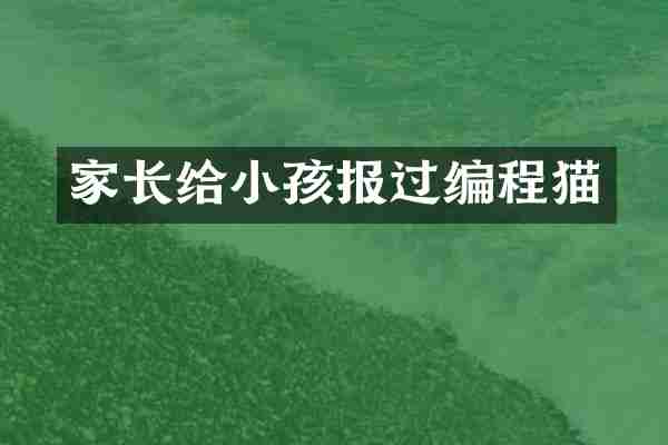 家长给小孩报过编程猫