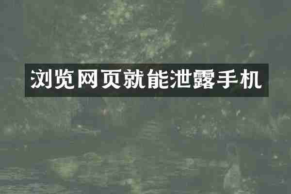 浏览网页就能泄露手机