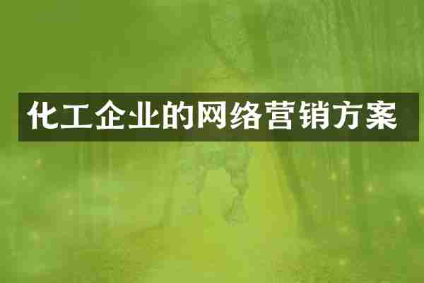 化工企业的网络营销方案