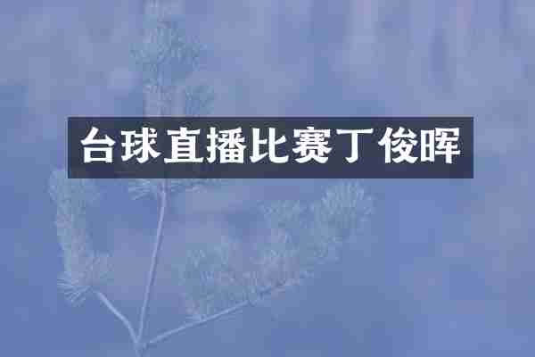 台球直播比赛丁俊晖