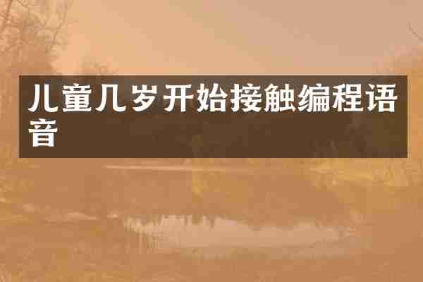 儿童几岁开始接触编程语音