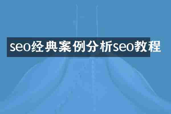 seo经典案例分析seo教程