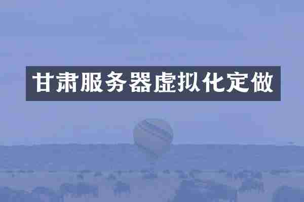 甘肃服务器虚拟化定做