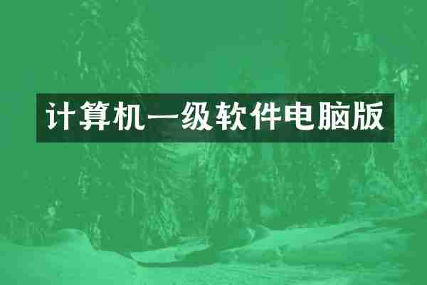 计算机一级软件电脑版