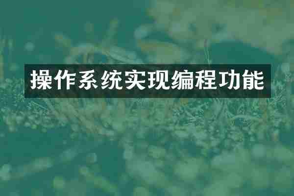 操作系统实现编程功能