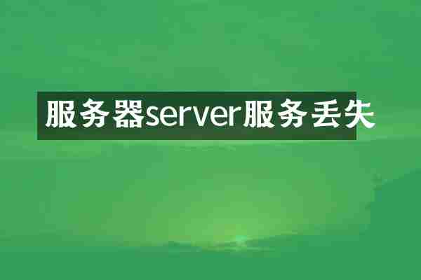 服务器server服务丢失