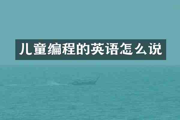 儿童编程的英语怎么说