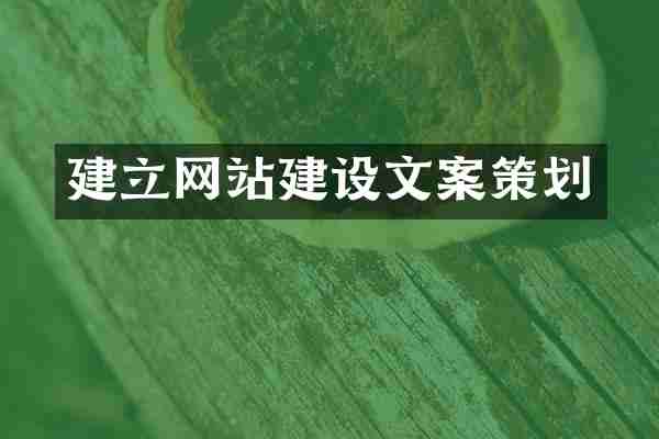 建立网站建设文案策划