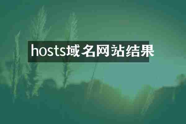 hosts域名网站结果