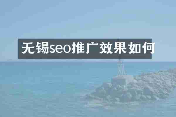 无锡seo推广效果如何