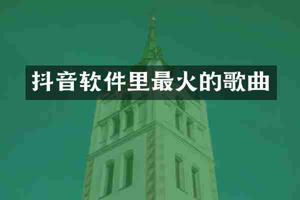 抖音软件里最火的歌曲