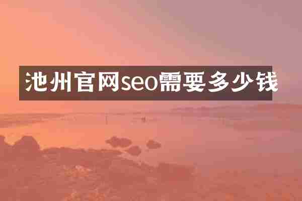 池州官网seo需要多少钱