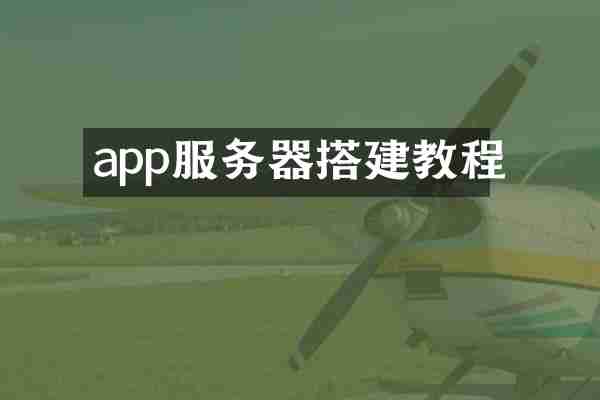 app服务器搭建教程