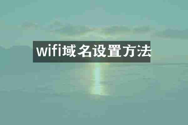 wifi域名设置方法