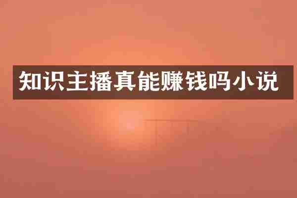 知识主播真能赚钱吗小说