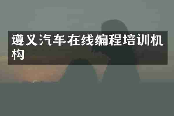 遵义汽车在线编程培训机构