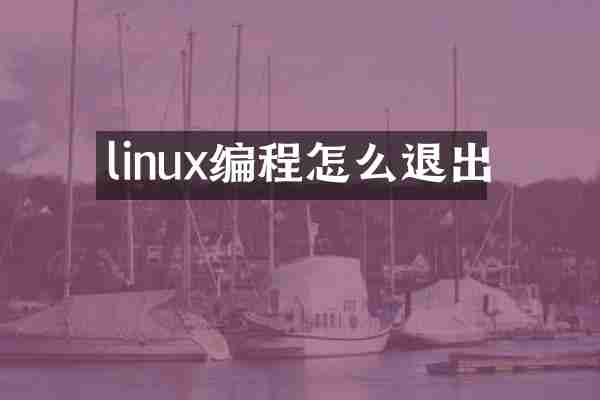 linux编程怎么退出