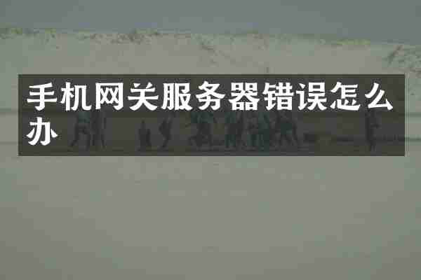 手机网关服务器错误怎么办