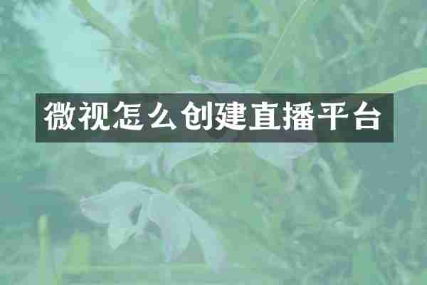 微视怎么创建直播平台